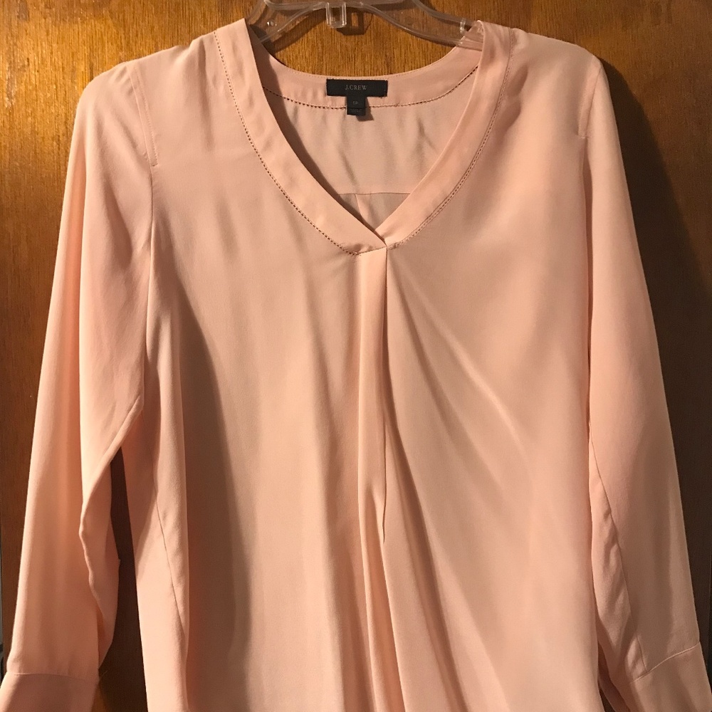 J.crew collection light pink silk blouse size 0 P